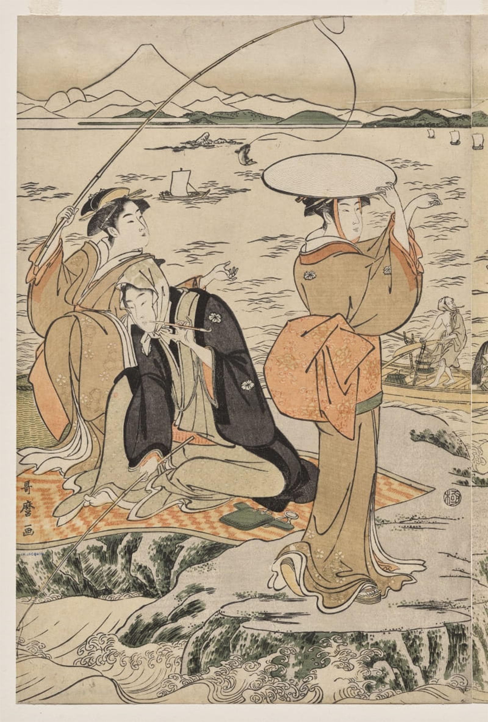 ARTXLXXBN Famous Print Painting Colorful Art Print Yamauba and Kintaro Popular Figures by Kitagawa Utamaro Canvas Art Decorations for Home Decor 60x90cm