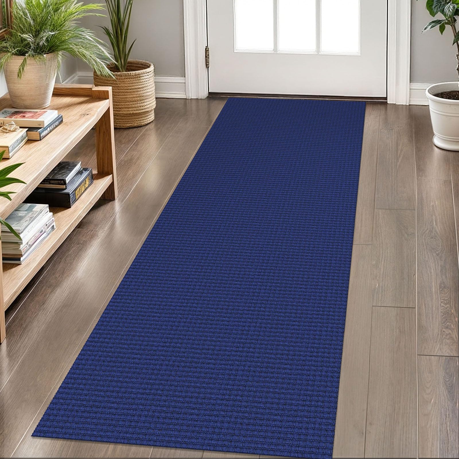 KOZYFLY Runners for Hallways 2x6 ft Washable Kitchen Runner Non Slip Rubber Backed Hall Runners Cotton Entryway Runner Rugs Floor Carpet for Indoor Backdoor Bedroom Kitchen, Royal Blue/Navy โ image 1