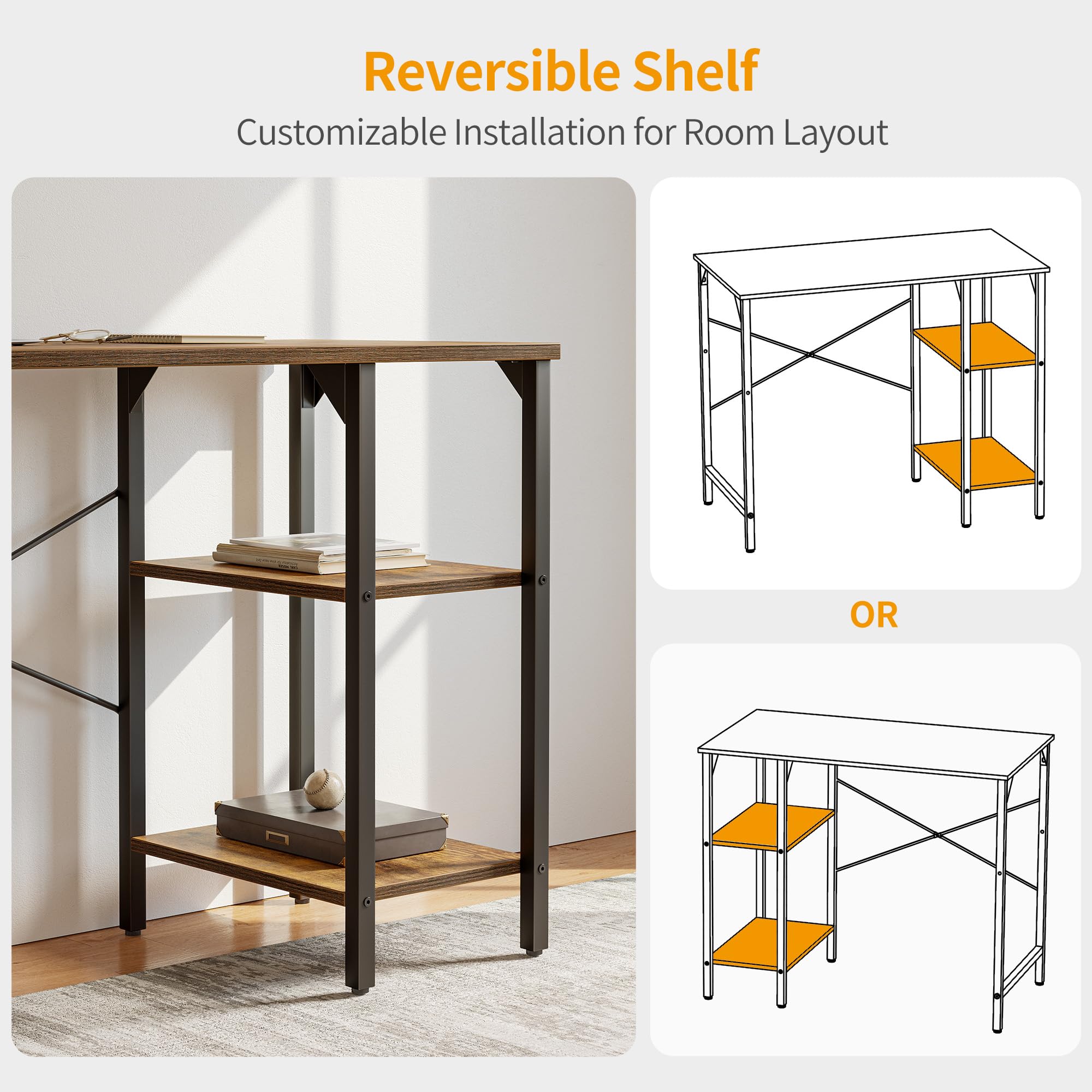 Snapklik.com : CubiCubi Small Computer Desk, 35 Inch Home Office Desk