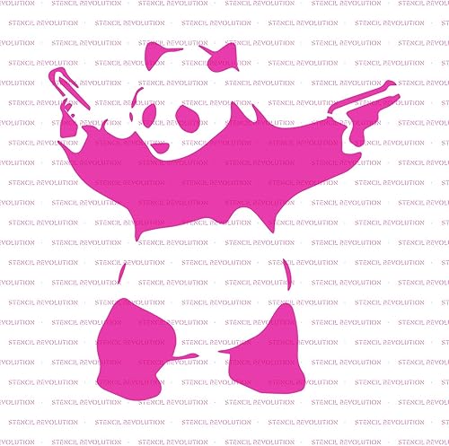 Miniatura 5 de Banksy - Plantilla de panda con pistolas para paredes y manualidades, plantillas reutilizables de panda con pistolas por Banksy para pintar en