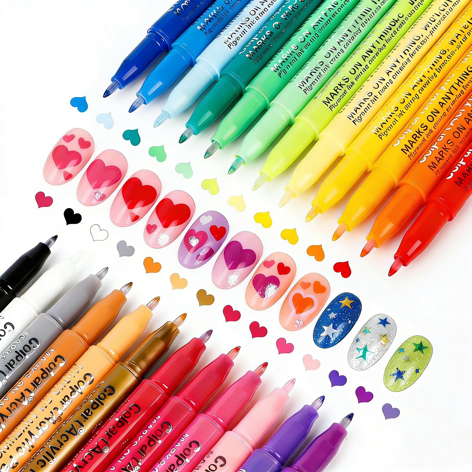 colpart Acrylic Paint Markers 24 Colors-0.7mm Fine Tip Paint Pens Markers for Rock Painting,Wood, Canvas, Stone,Glass, Ceramic Surfaces, Pumpkins for Adults ChristmasDIY Crafts Making Art Supplies