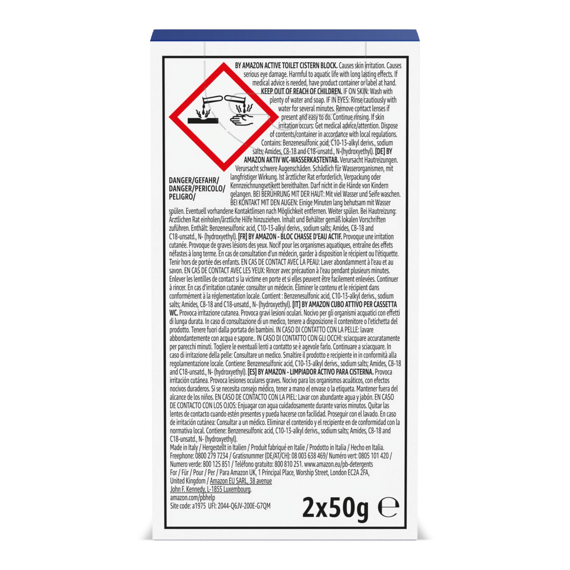 by Amazon Blocco per cassetta WC, 1 pezzo, colore: blu