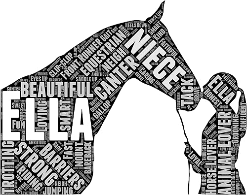 Miniatura 8 de Gift for Horse Lover, Typography and Word Art Personalized Prints Horse Birthday gifts for Girls and Riders