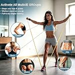 Bandes de résistance pour les femmes Bande d'exercice longue élastique pour la thérapie physique 150cm Bandes stretch sans latex pour l'entraînement à domicile, Bureau,Travel,Gym,Yoga,Pilates,Physiothérapie Bandes pour femmes enceintes âgées