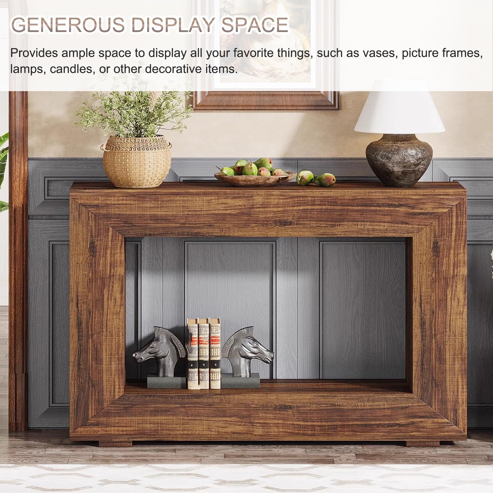 Consolle Moderna per Ingresso, tavolino da Ingresso in Legno, Stretto e Lungo, Ideale per Ingresso, Soggiorno, corridoio e Piccoli spazi (Nero)