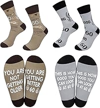 Chalier Cozy 2 Pairs Mens Socks Calf-length Cotton Novelty Funny Birthday gaming football Socks Gift for Dad/Grandad