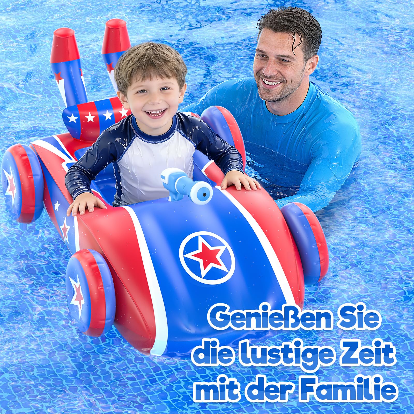 Schwimmring Kinder mit Wasserpistole,Aufblasbarer Schwimmreifen,Kinder Schlauchboot Schwimmring,Schwimmhilfe Schwimmsitz für Kleinkind von 3-8 Jahre Baby Schwimmring