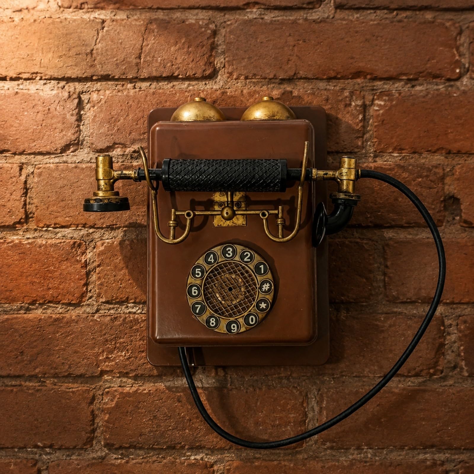 Teléfono Pared Vintage No Eléctrico Retro Adorno Teléfono Antiguo Pared para Interiores Temáticos, Cafés, Restaurantes