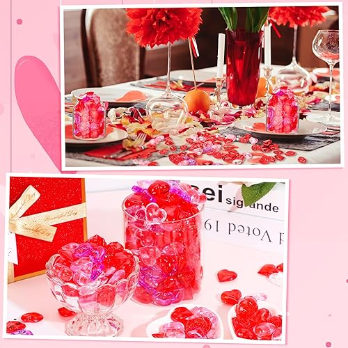 Miniatura 4 de 400 cuentas de relleno de jarrón para el día de San Valentín, mini adornos acrílicos de corazón, mini labios, mini cuentas de flores de rosas,