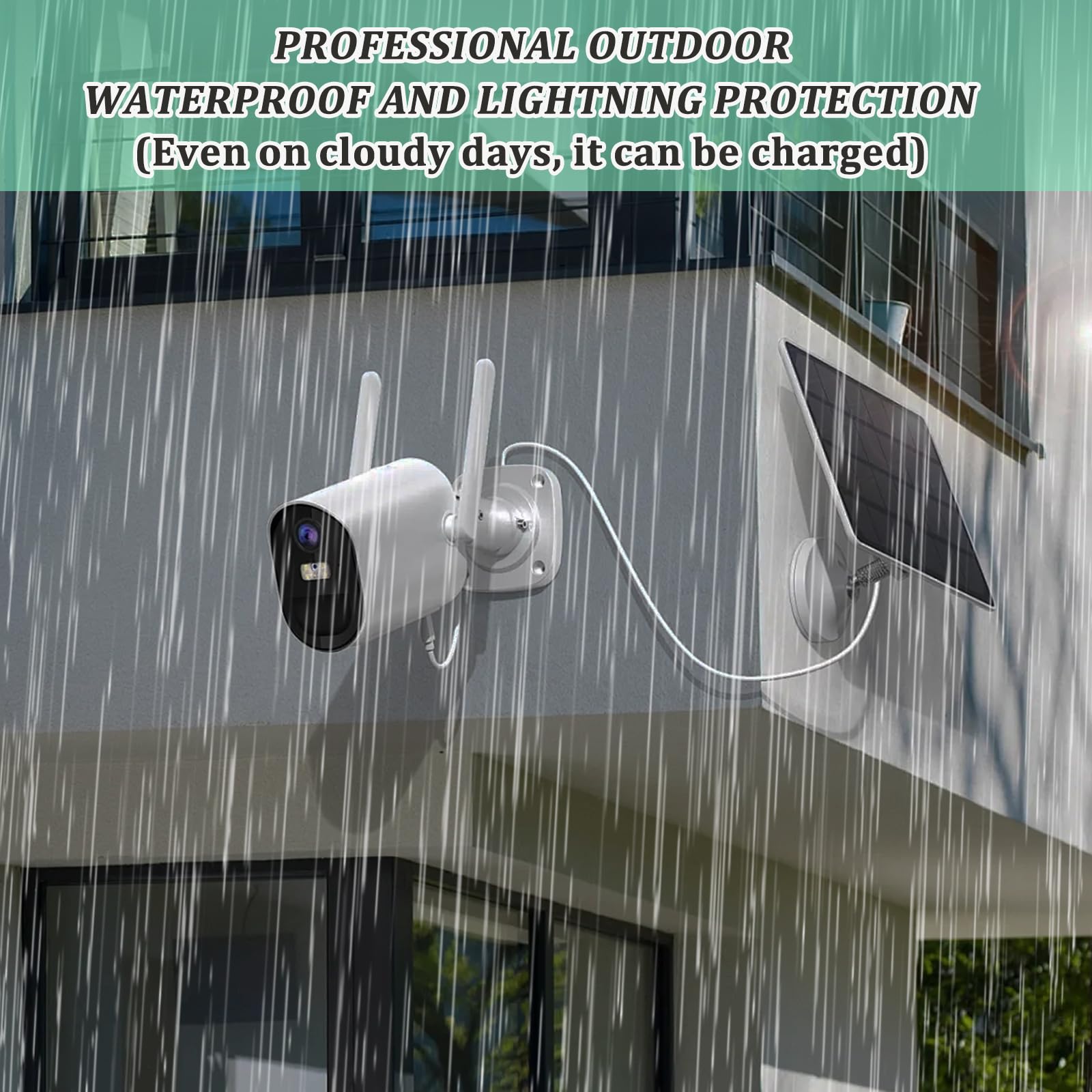 AFAIK Pannello solare Modulo solare per batteria Ring Camera 5V 5W con Ring Spotlight Cam/Pro/Plus & Stick Up Cam/Pro con spina a botte 4m Cavo di ricarica IP65 Impermeabile Caricabatterie solare per
