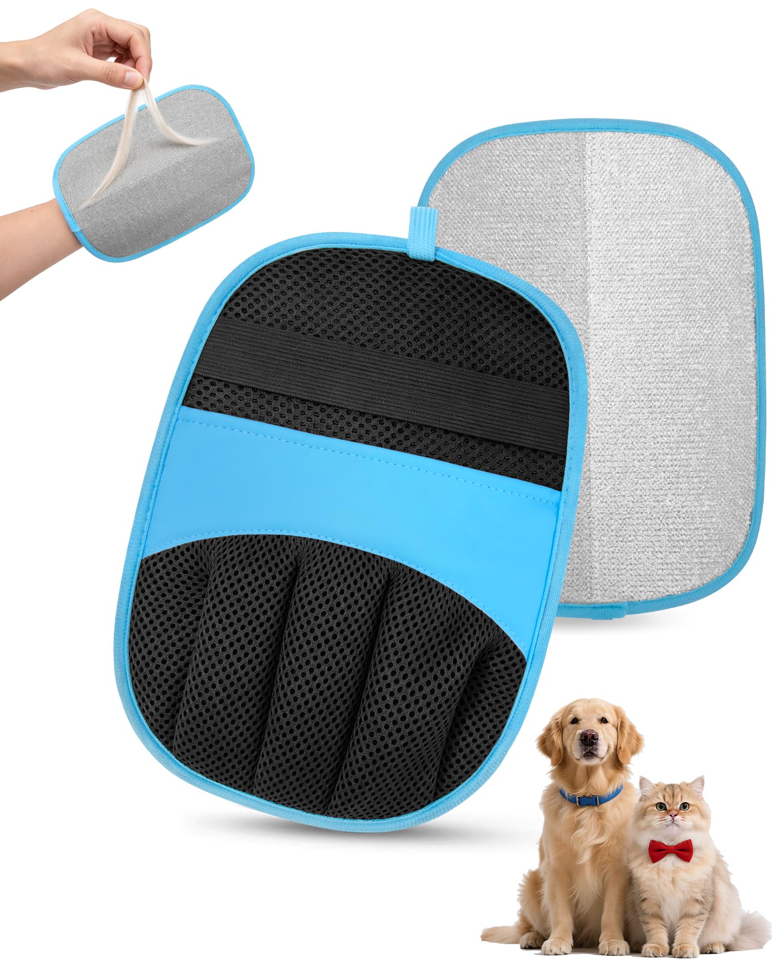 RZPTL Pet Hair Removal Glove, 1 Pack Five-Finger Tool for Dogs and Cats