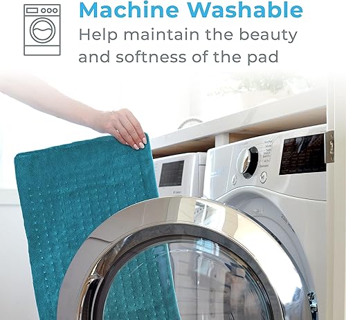 Vista 4 de Almohadilla de calefacción con tecnología de calentado rápido Purerelief XL, tamaño King, 6 ajustes de temperatura y bolsa de almacenamiento Azul