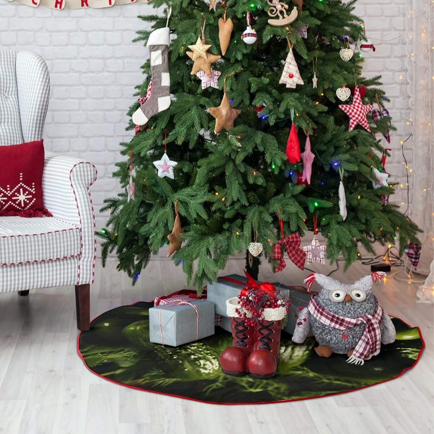 Christmas Tree SkirtPickleclassic Fashion Tree Skirt Painted Multifunctional Christmas Tree Skirt