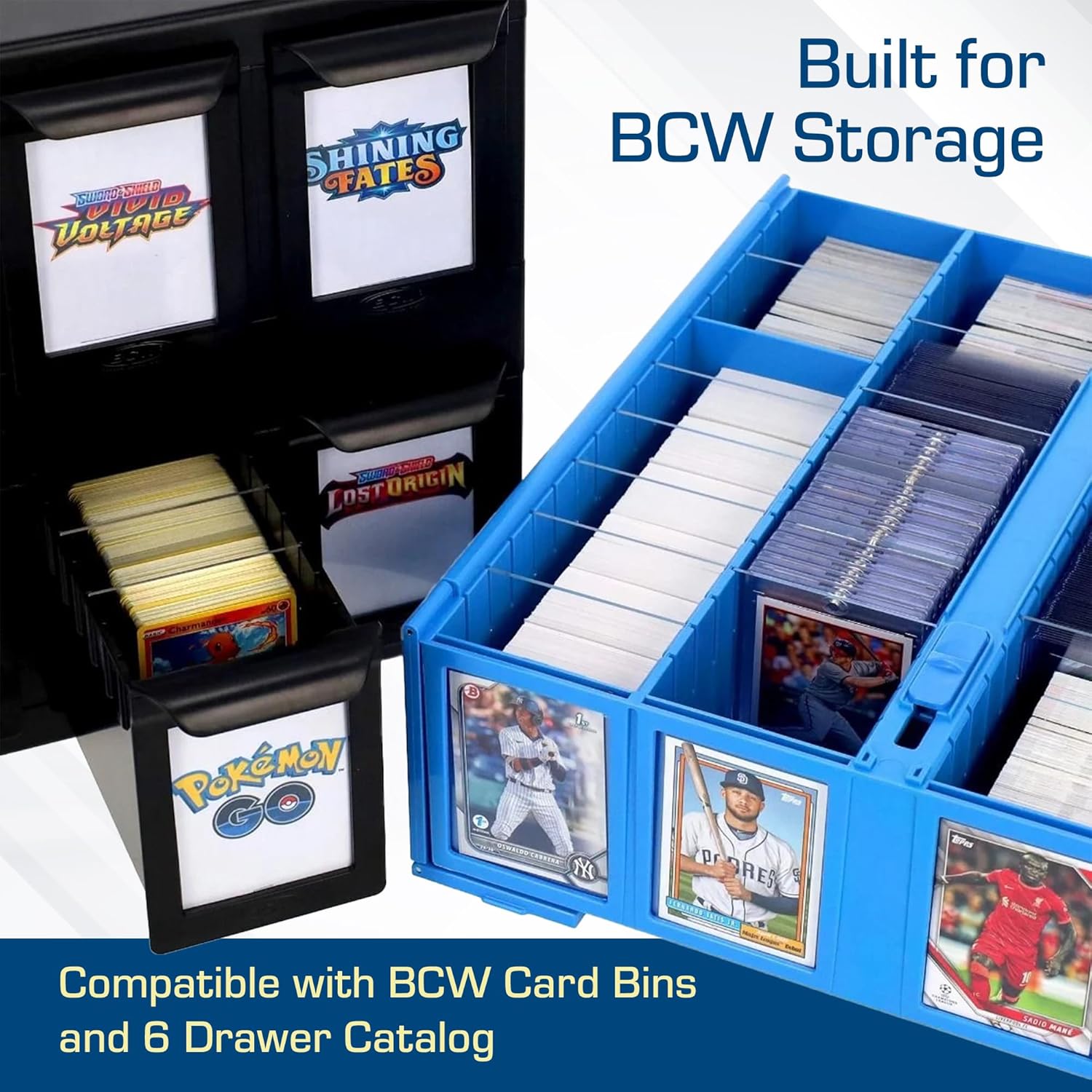 BCW Translucent Card Partitions - 12 Pack | Frosted Plastic Card Dividers for Card Bins & 6 Drawer Catalog | Trading Card Storage Organizer | Durable Card Box Dividers
