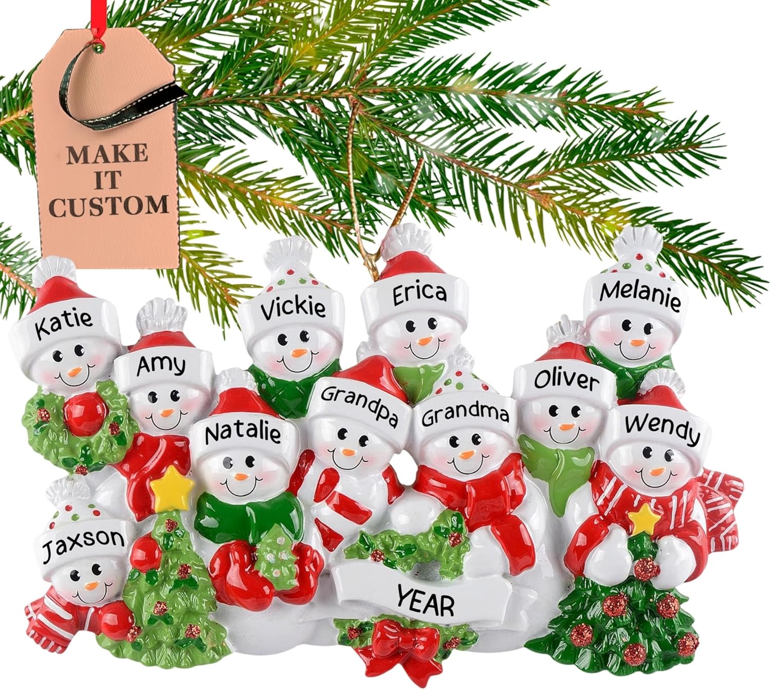 Personalized Family of 11 Ornament 2025