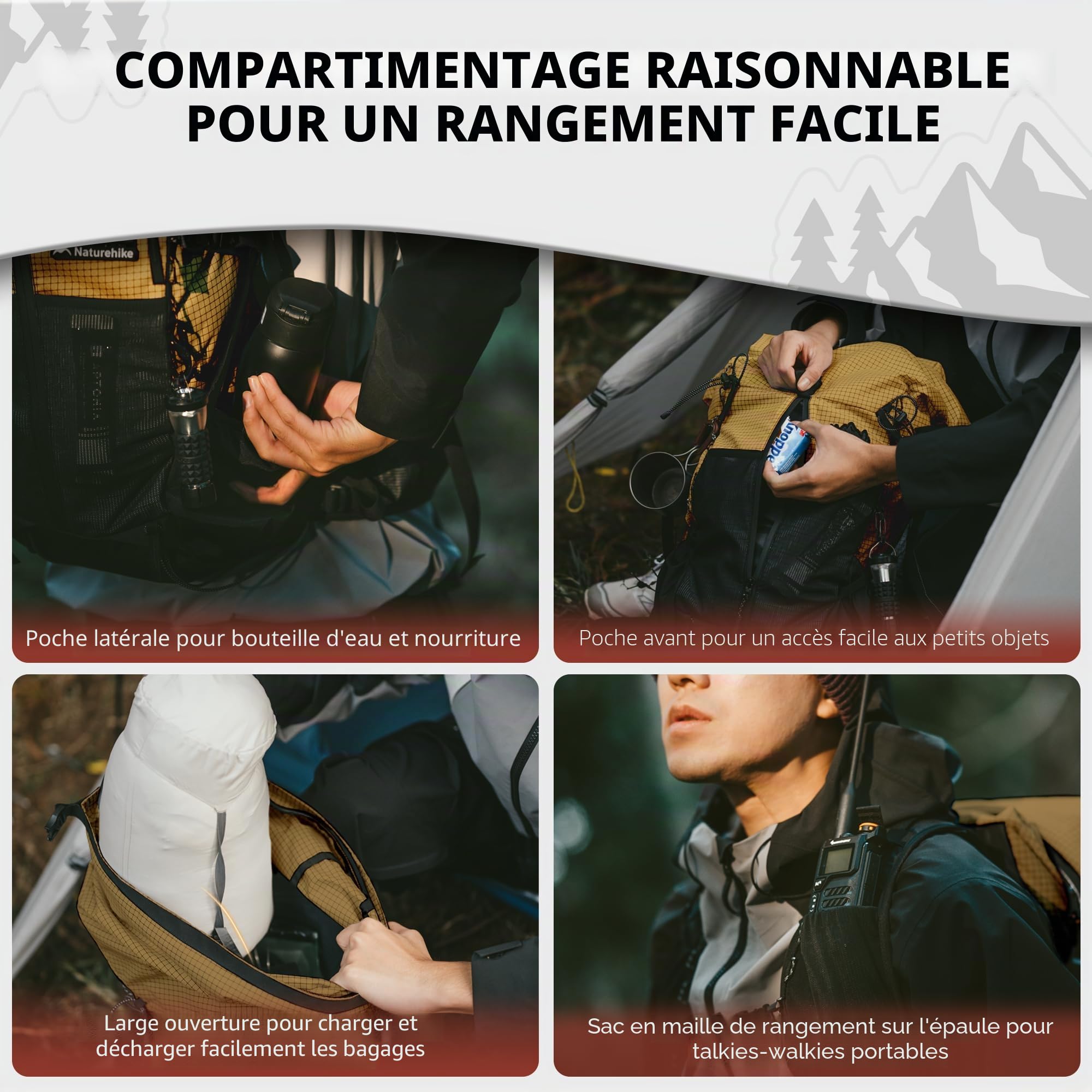 Naturehike Sac à Dos De Randonnée 25l/35L Hommes Femmes Sac à Dos De Voyage Sacs à Dos De Trekking étanches Pour Le Camping En Plein Air Voyage Sac à Dos Backpacking