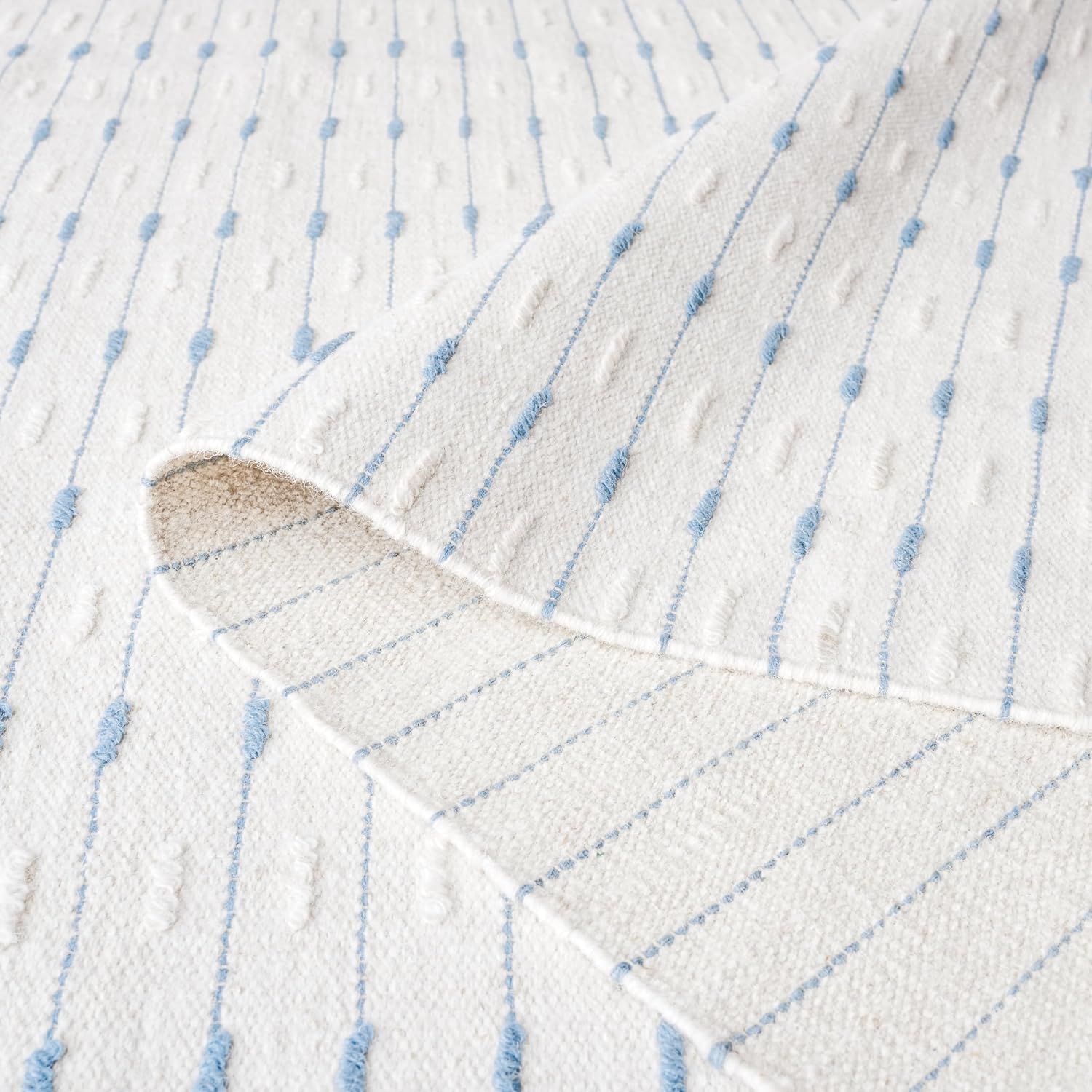 Martha Stewart SAFAVIEH x Collection Area Rug - 2'3" x 9' Runner, Light Blue & Ivory, Handmade Wool, Ideal for Living Room, Hallway, Foyer, Entryway, Bedroom (MSR9625K)