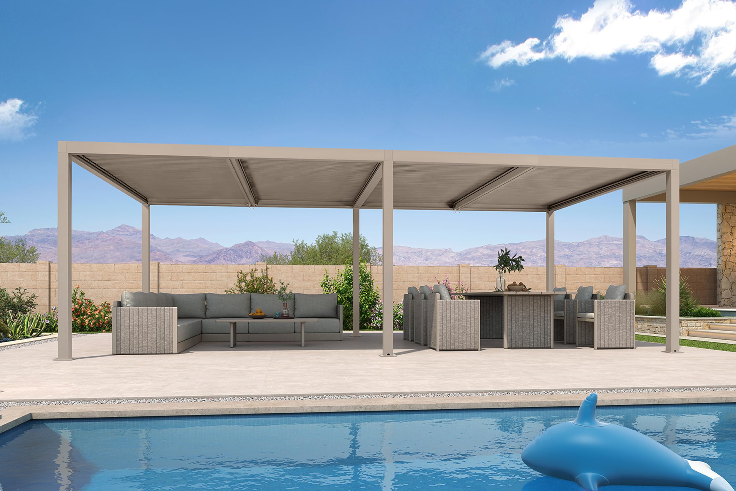 PURPLE LEAF 12x24 Louvered Pergola