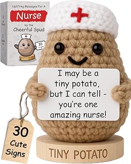 Nurse Gifts for Women - Crochet Potato with 30 Signs | Thank You Gift for RN Registered Nurse Practitioner for, Birthday, Christmas, Stocking Stuffers | Bulk Appreciation Gifts for Hospital Staff