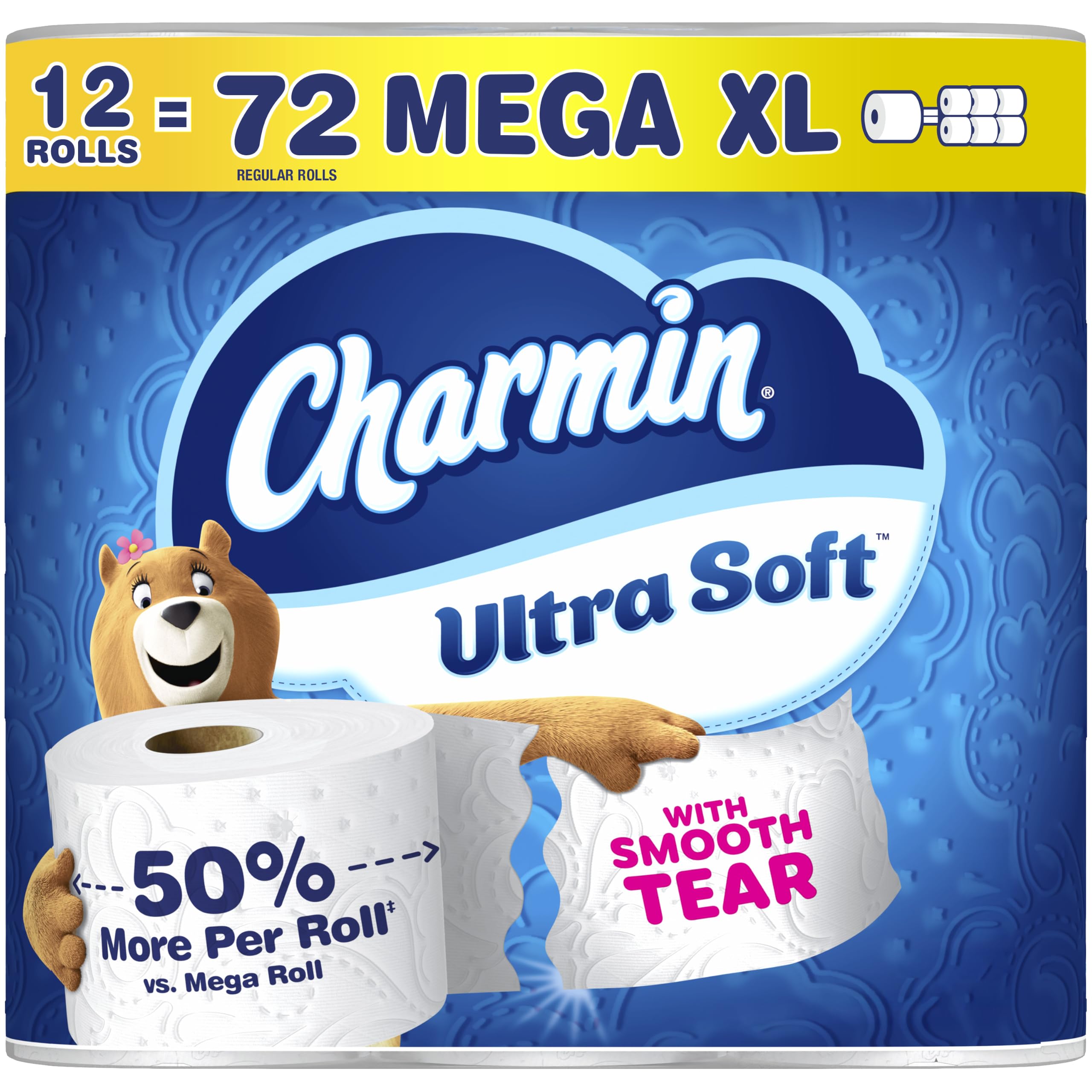 Charmin Ultra Soft Toilet Paper, 12 Mega XL Rolls = 72 Regular Rolls