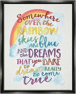 Stupell Industries Somewhere Over the Rainbow With Rainbow, Design by Erica Billups