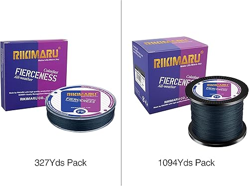 Miniatura 2 de Rikimaru - Sedal de pesca trenzado, resistente a la abrasión, Superline con cero elasticidad y baja memoria. Diámetro extrafino 327-1094 yardas,