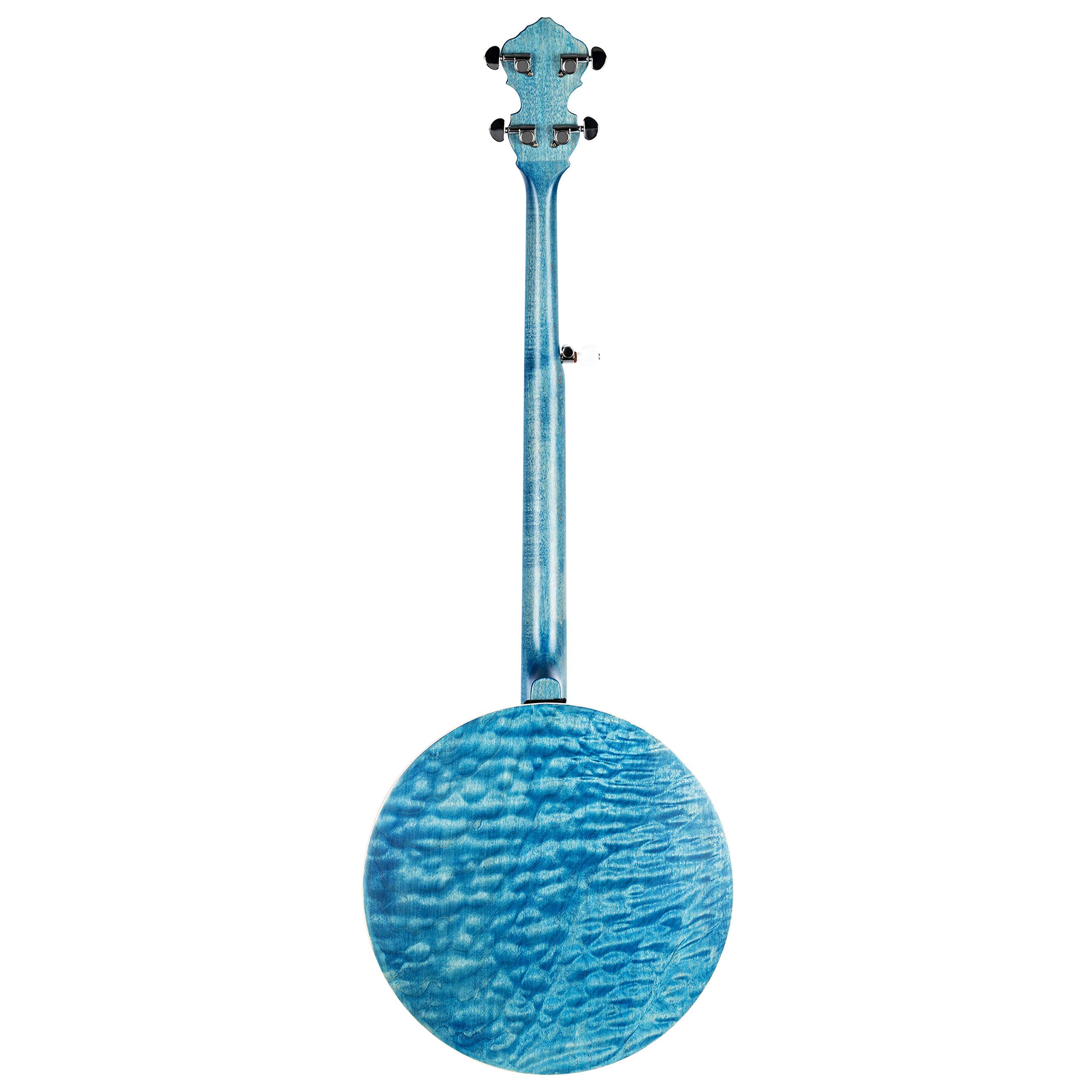 Ortega Guitars Falcon Series E-Akustik Banjo - Closed Back, Quiltahorn Blau