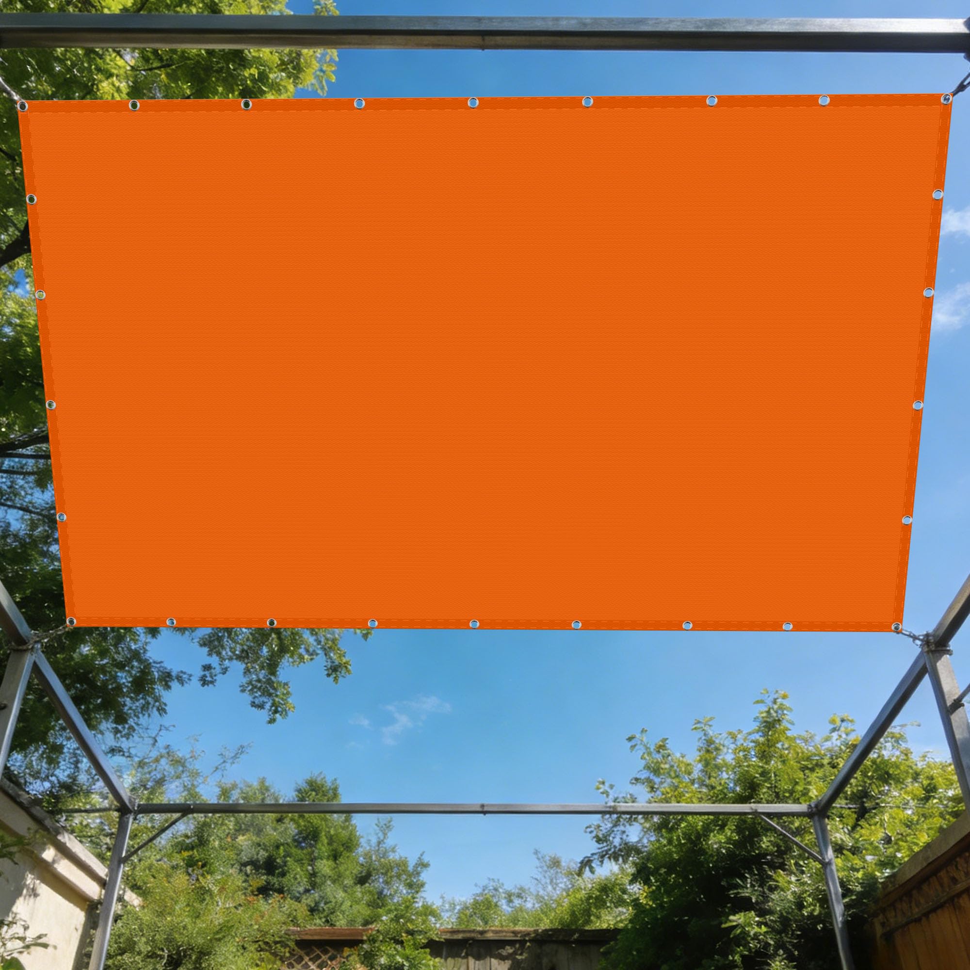 Voile ombrage antidéchirure 180x600 orange haute protection UV