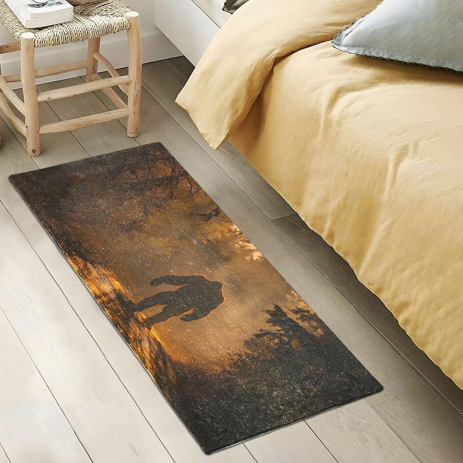 Sasquatch Forest Bathroom Rugs Bath Mat, Indoor Door Mat, Front Door Mat Indoor Entrance, Thick- Anti-Slip Bath Mats, Absorbent, Plush Bath Mats for Bathroom Floor 39 x 20 in