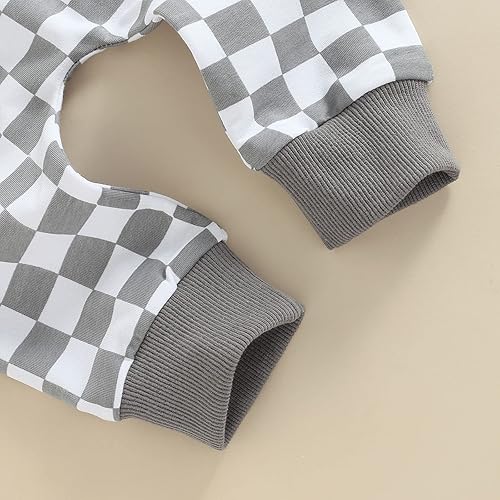 Miniatura 6 de Toddler Baby Boys Harem Pants Checkerboard Terry Active Joggers Pants Toddler Casual Cotton Summer Fall Sweatpants (Gray, 18-24 Months)