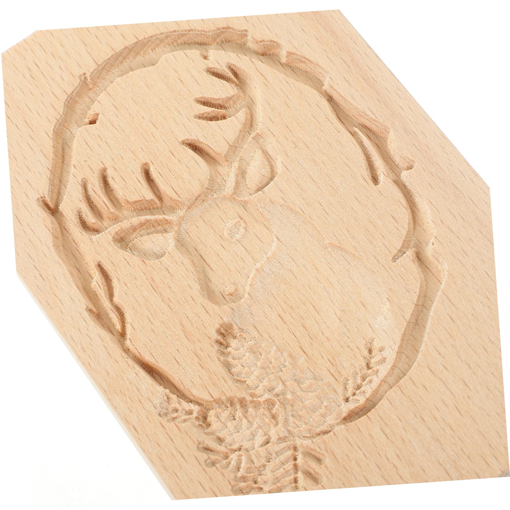 Stampo Per Biscotti a Pressione Di Natale in Legno Naturale 13x8x2 Cm, Utensile Da Forno Artigianale Design Renna, Facile Da Pulire e Per Dolci Fai Da Te e Regali Creativi