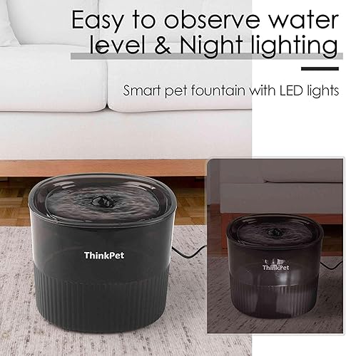 Miniatura 3 de ThinkPet Fuente de agua para gatos con bomba silenciosa  Fuente de agua automática para mascotas con 3 filtros de repuesto  Recipiente de agua para