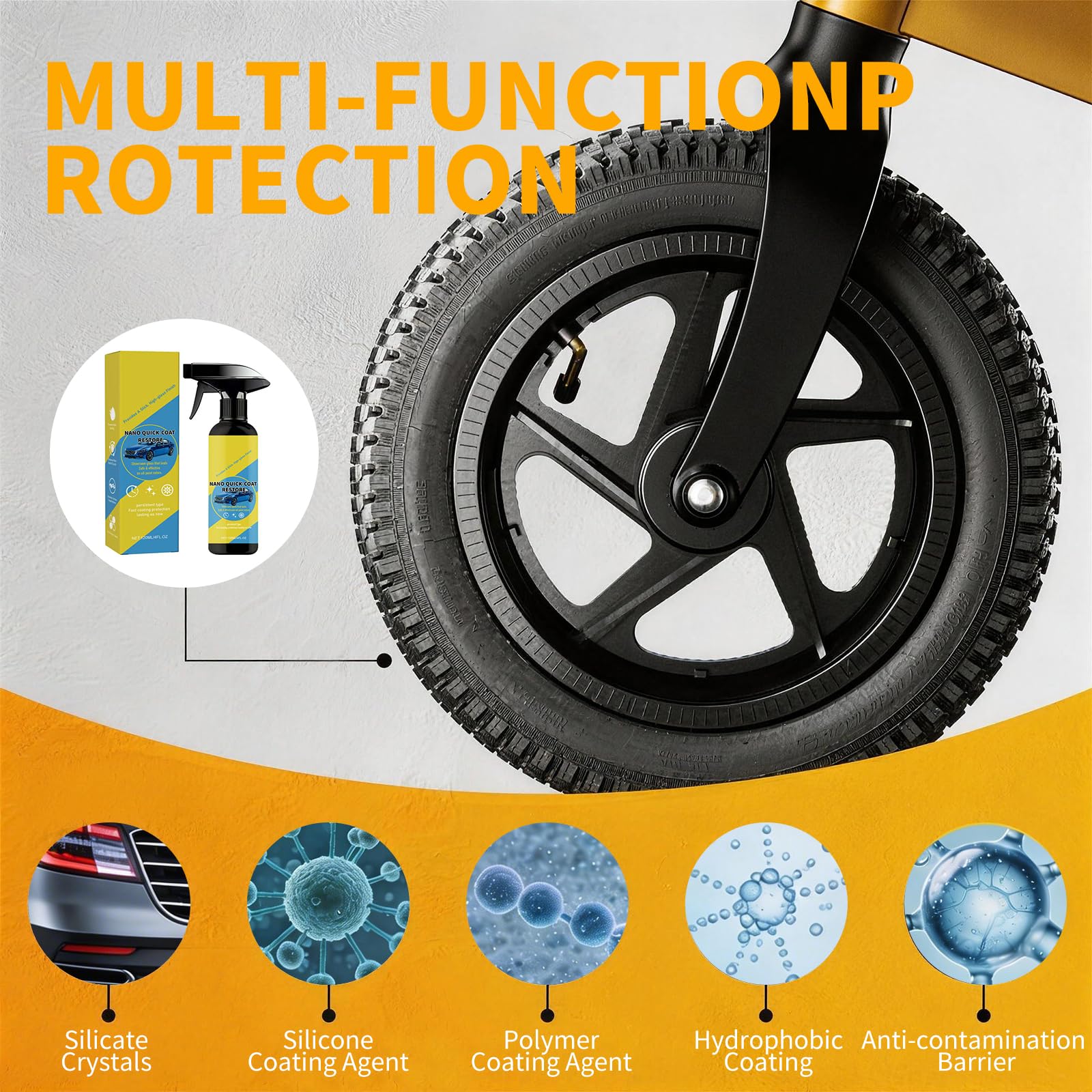 Cvuabsy 2Pcs Nano Quick Coat Restore Car Coating Spray, Advanced Automobile Quick-Acting Coating Agent for Car Ceramic Sealant Extremely Hydrophobic & Protection Waterless Car Wash Car Showroom Gloss - 4