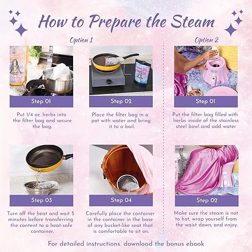 Miniatura 5 de V Steam Herbs - Vapor vaginal 100% natural, 10 hierbas Yoni mezcla de diosa zen con bolsas de filtro  Calma. Rejuvenece. Cura (4-8 vapores)