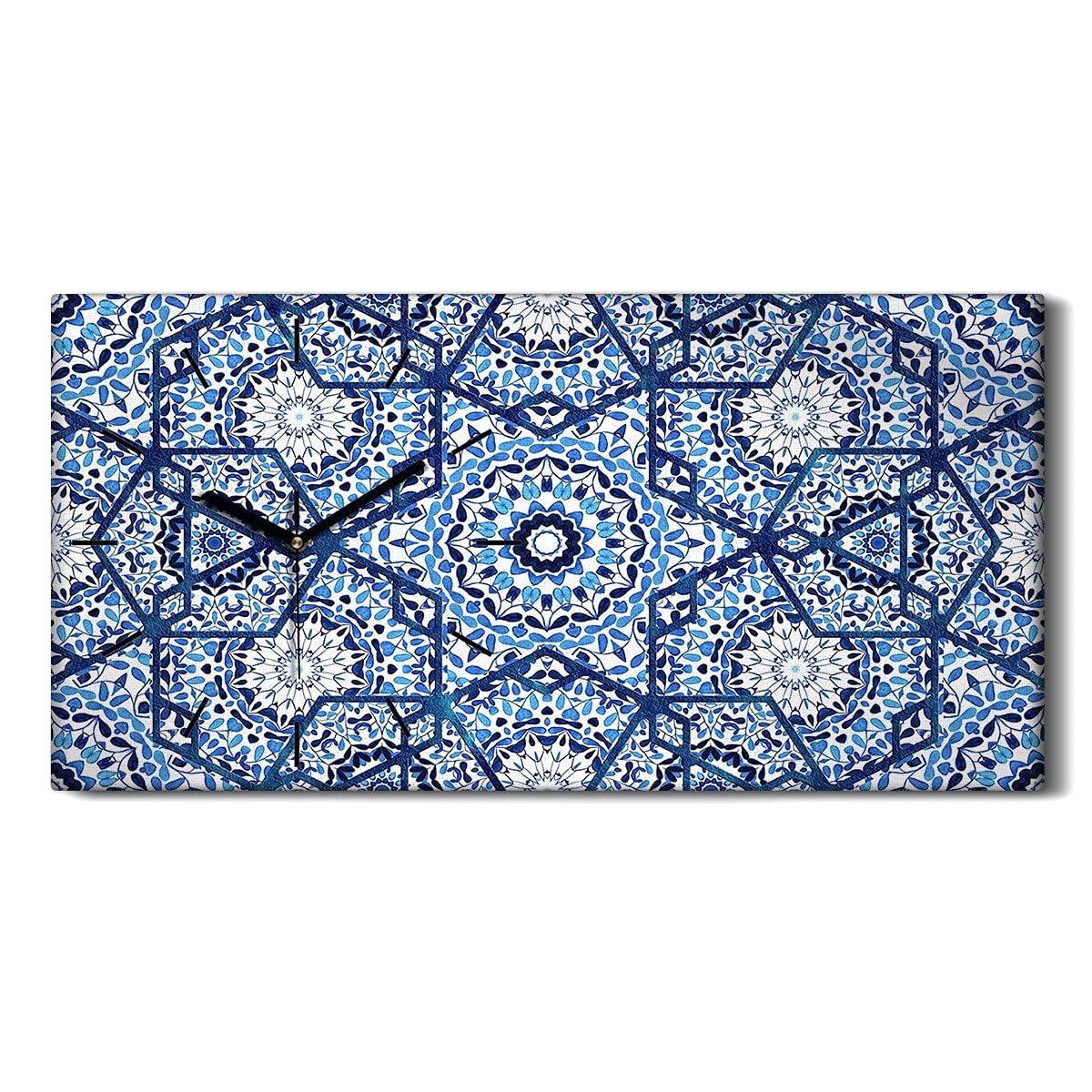 Horloge sur Toile Salon et Chambre Décoration Murale Abstraite Panoramique 60x30