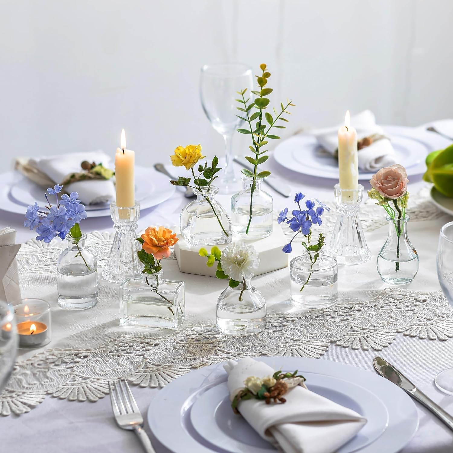 Glasseam Clear Glass Vases for Centerpieces: Mini Flower Vase Set 28Pcs Bud Vases in Bulk - Modern Small Vases for Home Room Wedding Party Dining Table Center Decor - Image 8
