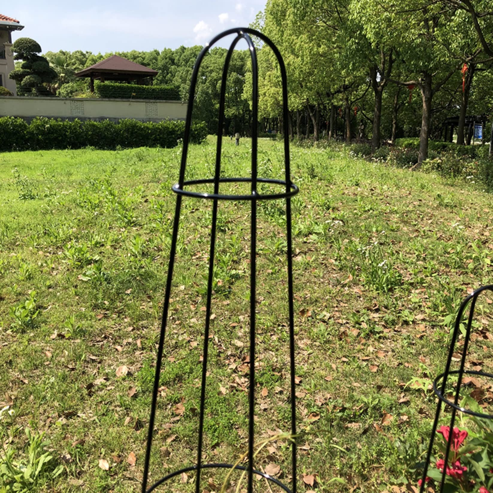 2 Pièces Obélisque Arceau Arche de Jardin,Tuteur Tomates Pieu Tuteurs Plantes Support tuteur métal Colonne rosiers aux intempéries pour Support de Fleurs,de Légumes,Plantes,Jardinage et verger