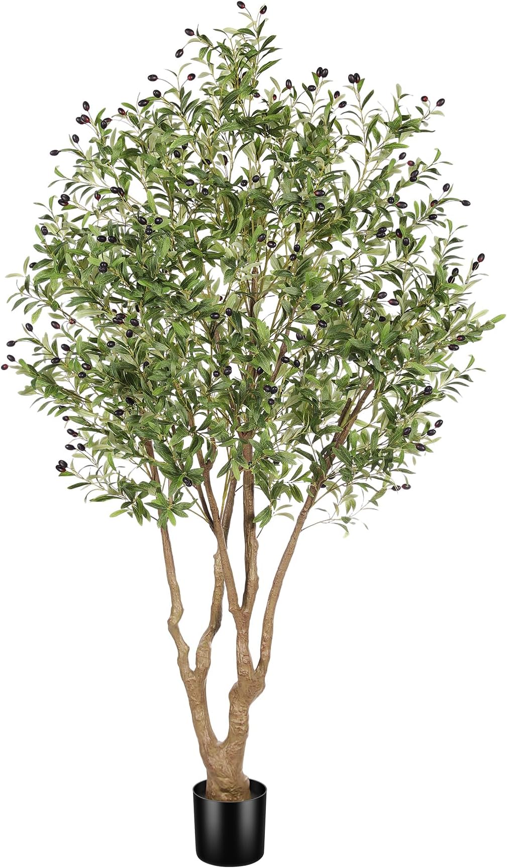 LYERSE Faux Olive Tree 7ft - Olive Trees Artificial Indoor with Large Olive Branches and Realistic Fruits - Fake Olive Tree with Sturdy Base - Olive Tree 7 Feet for Modern Home Office House Decor