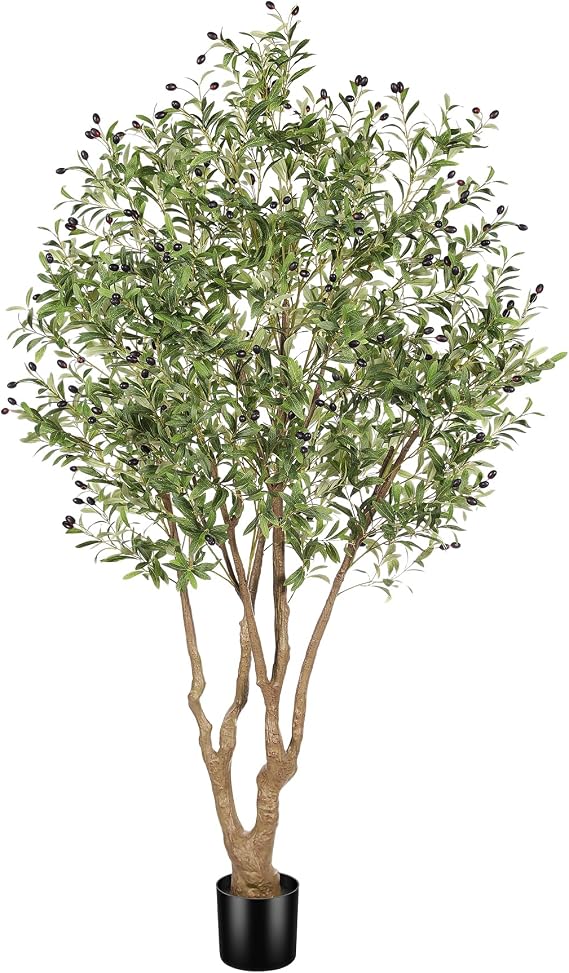Amazon.com: LYERSE Faux Olive Tree 7ft - Artificial Olive Tree Indoor ...