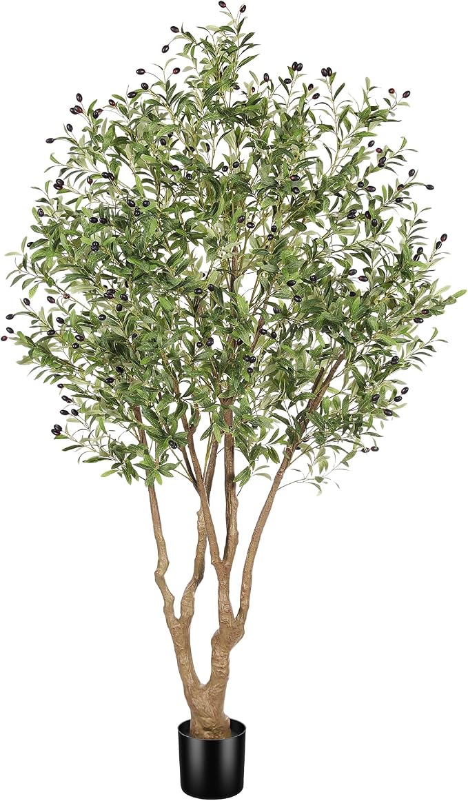 Amazon.com: LYERSE Faux Olive Tree 7ft - Artificial Olive Tree Indoor ...