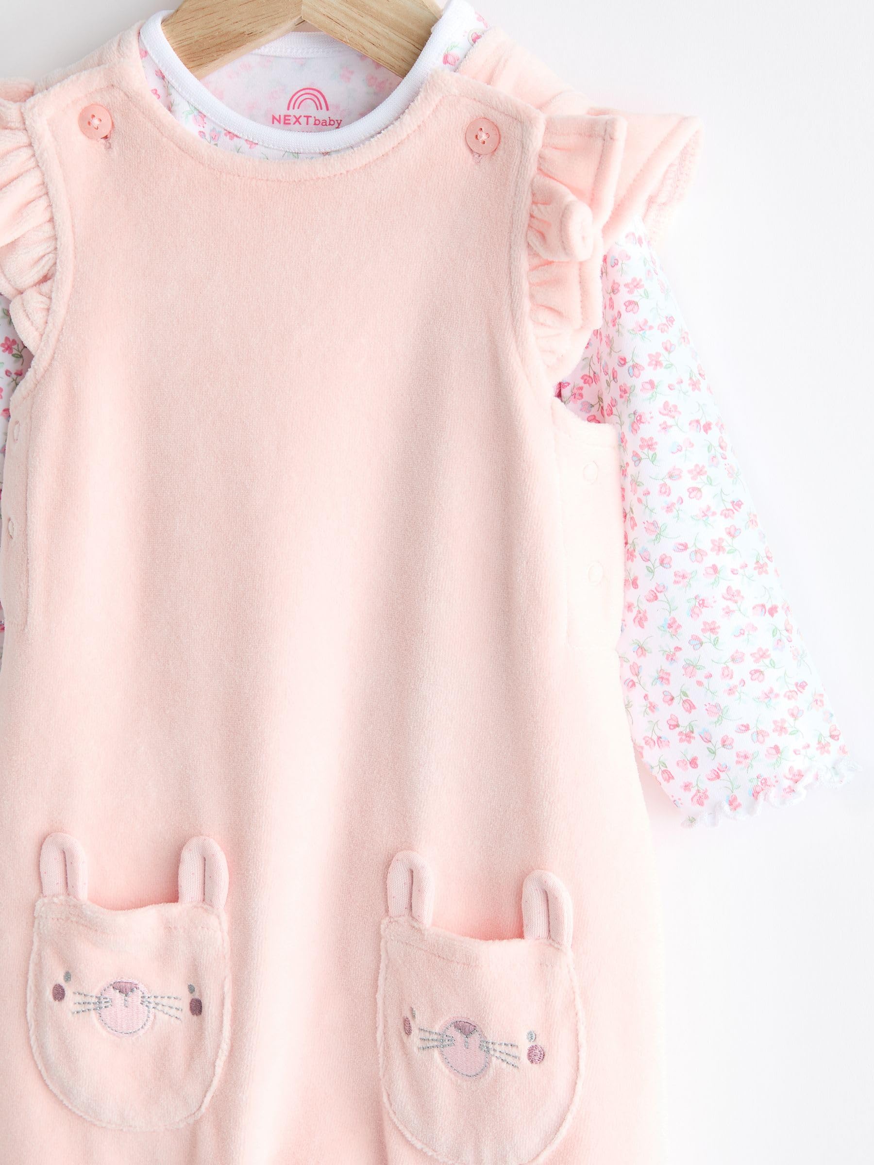 NEXT Bebés niña Conjunto de Peto y Bodi de Manga Larga para bebé