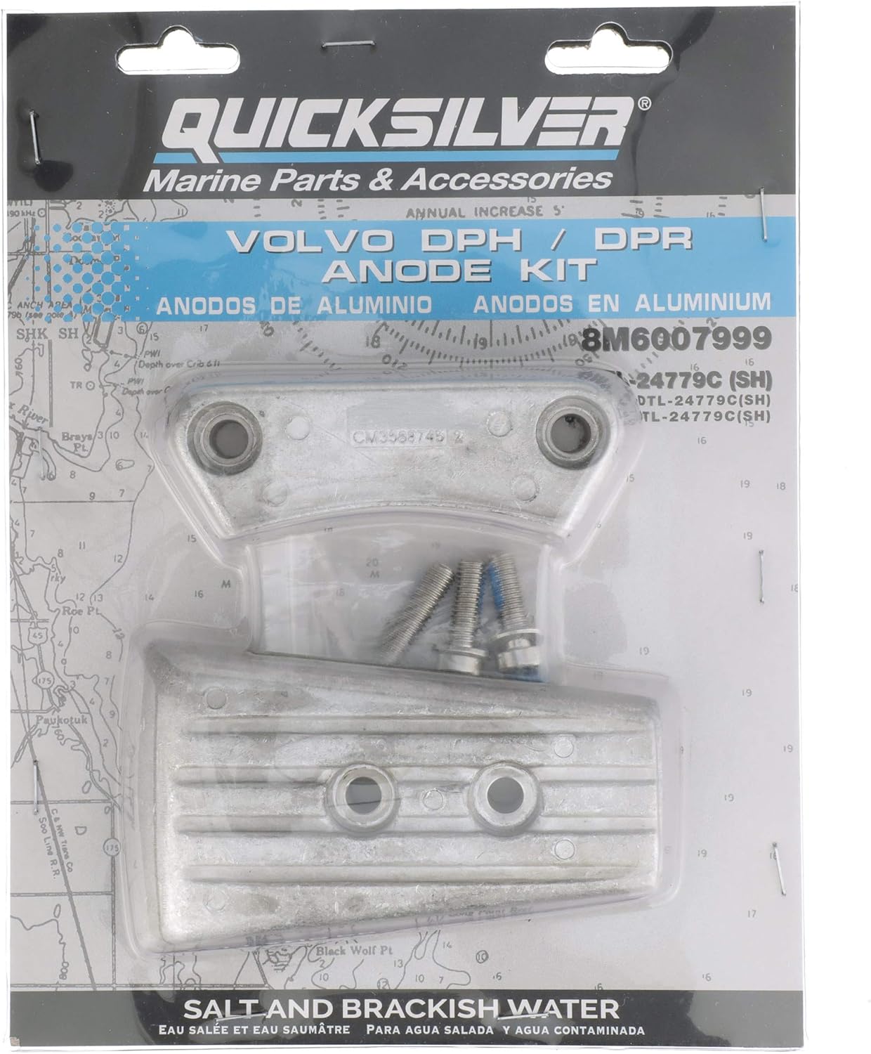 Quicksilver 8M6007999 Aluminum Anode Kit for Volvo DPH/DPR Stern Drive