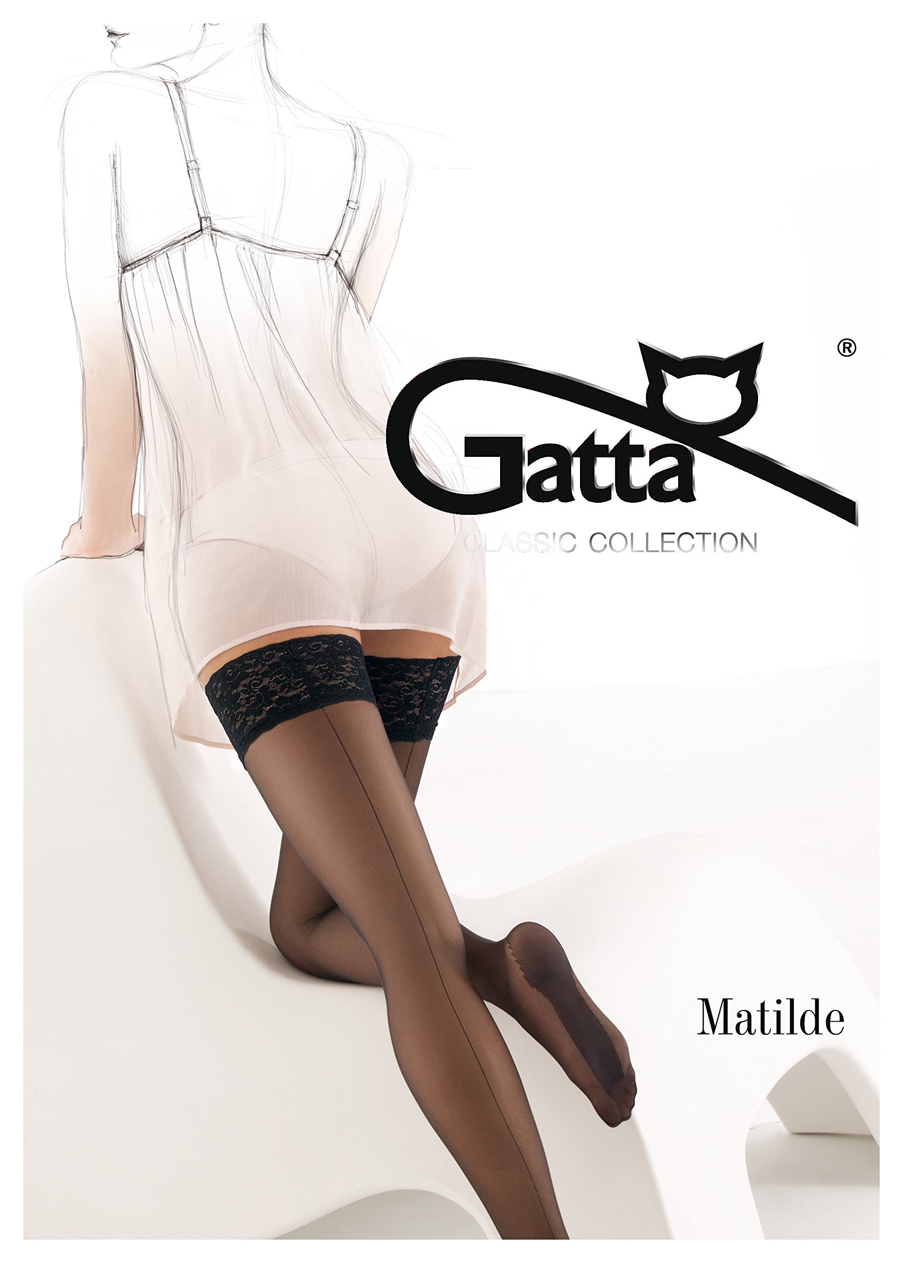 Gatta Matilde-Classic Elegant, seductive, stick on stockings with Stitching-Stay-Ups