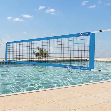 Replacement Pool Volleyball Net Only 15 ft | Reinforced Anti-UV HDPE Net with Scoring Clamps, Heavy Straps - Easy Set Up and Long Lasting