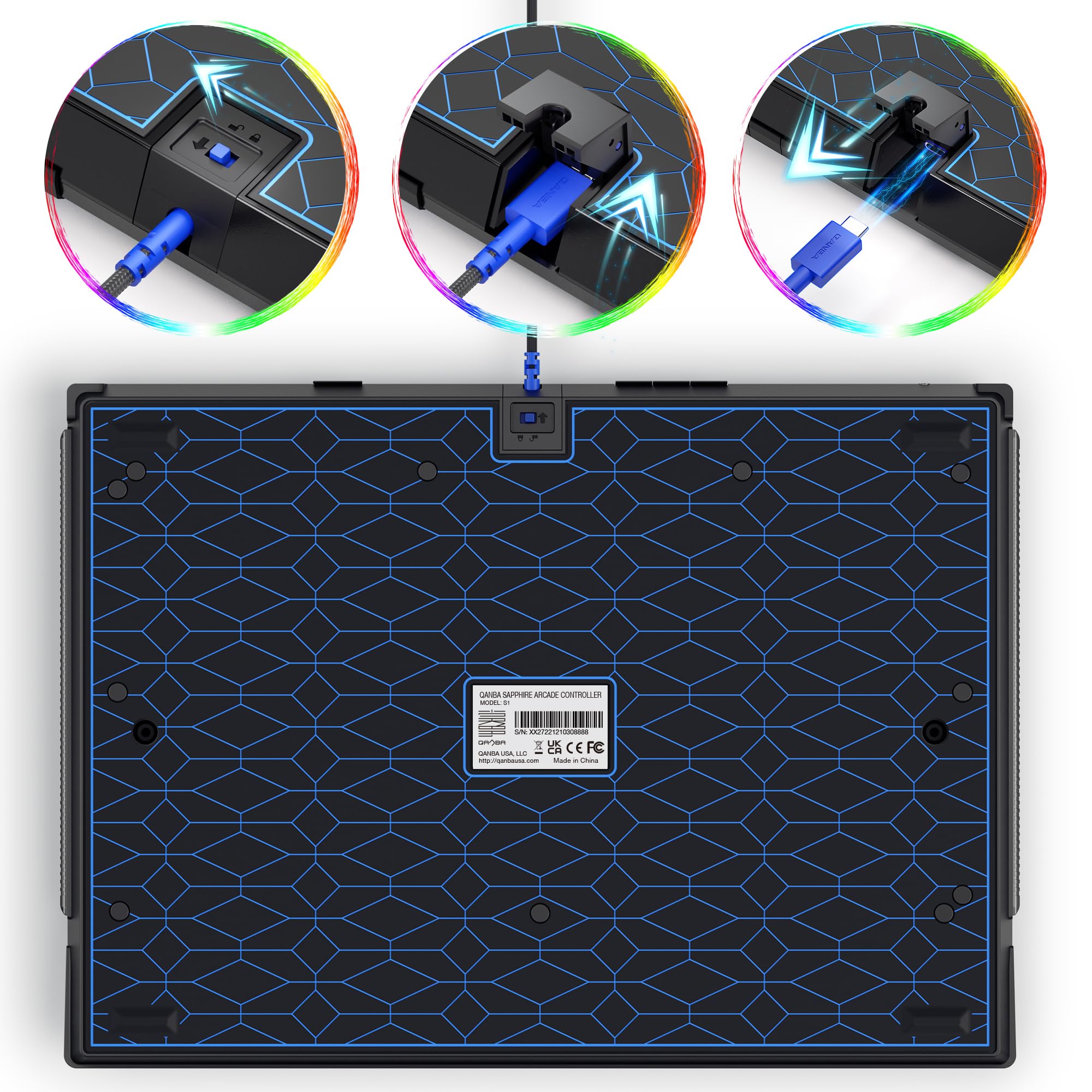 Qanba Sapphire S1 Leverless Arcade Controller Joystick for