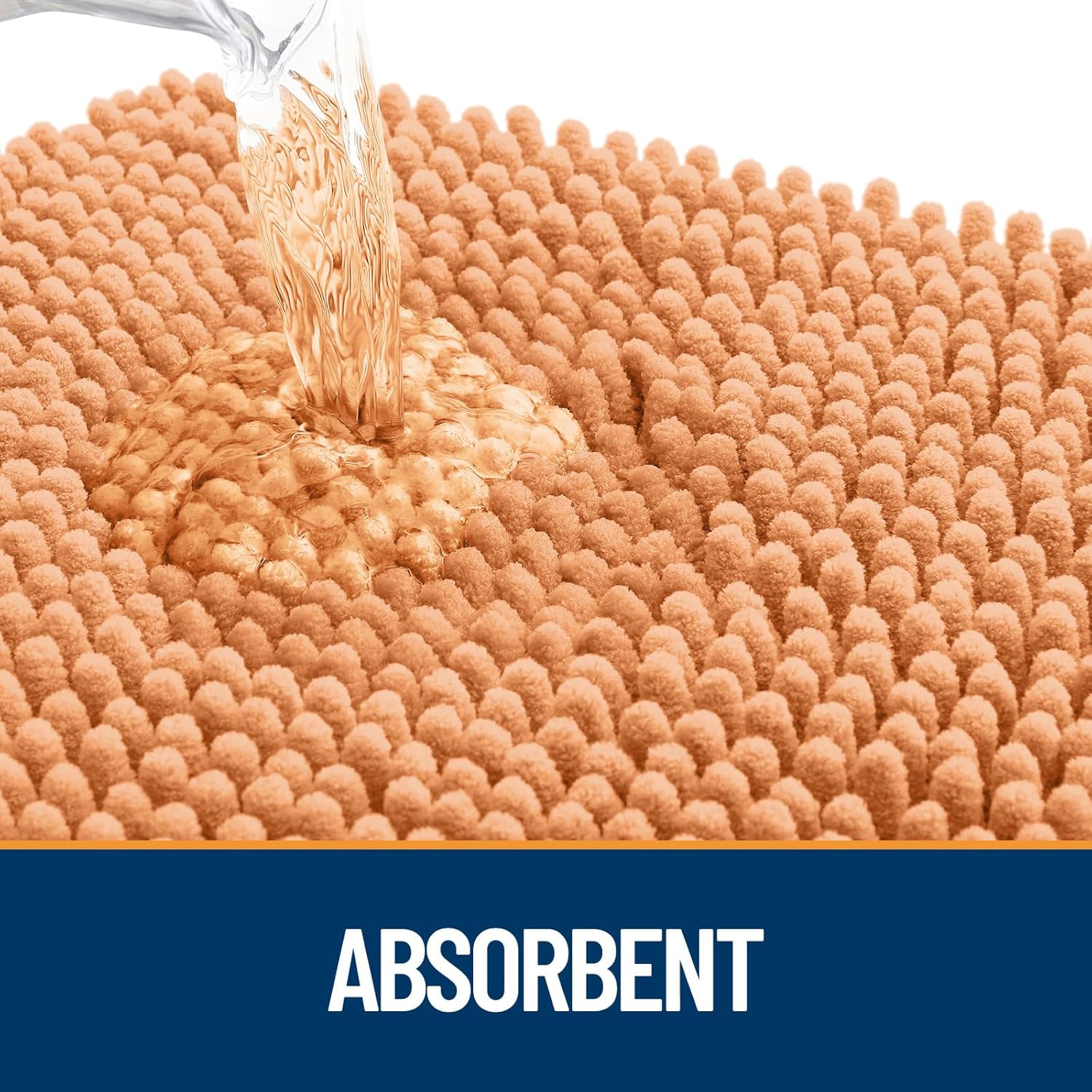 OLANLY Dog Door Mat for Muddy Paws 70x46, Absorbs Moisture and Dirt, Absorbent Non-Slip Washable Doormat, Quick Dry Chenille Mud Mat for Dogs, Entry Indoor Entryway Carpet for Inside Floor, Orange