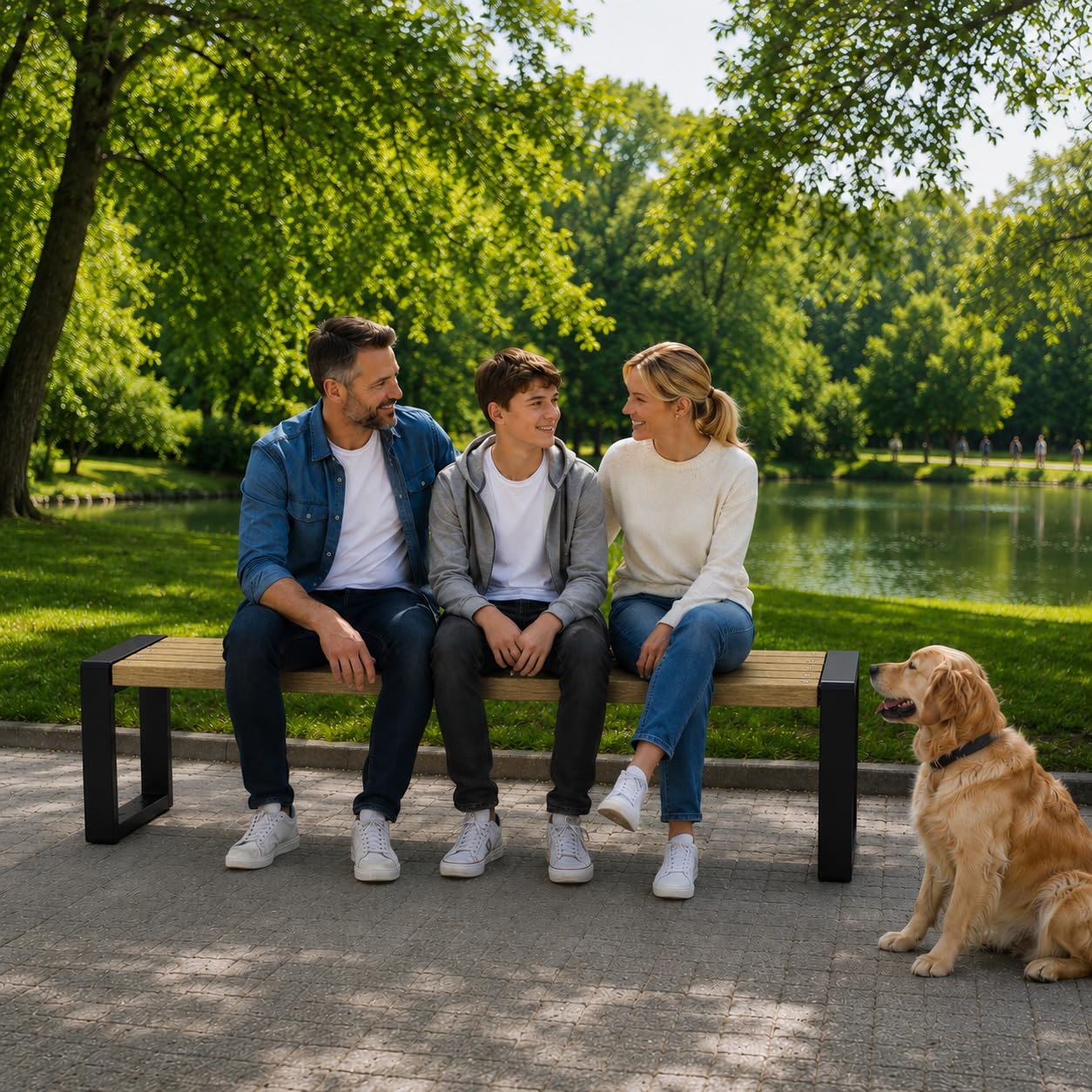 Panchina da Esterno - Panchina da Giardino e da Parco con Capacità di Carico di 350 kg - Panca da Esterno Resistente alle Intemperie - Panchine da Esterno (Noce, 200cm)