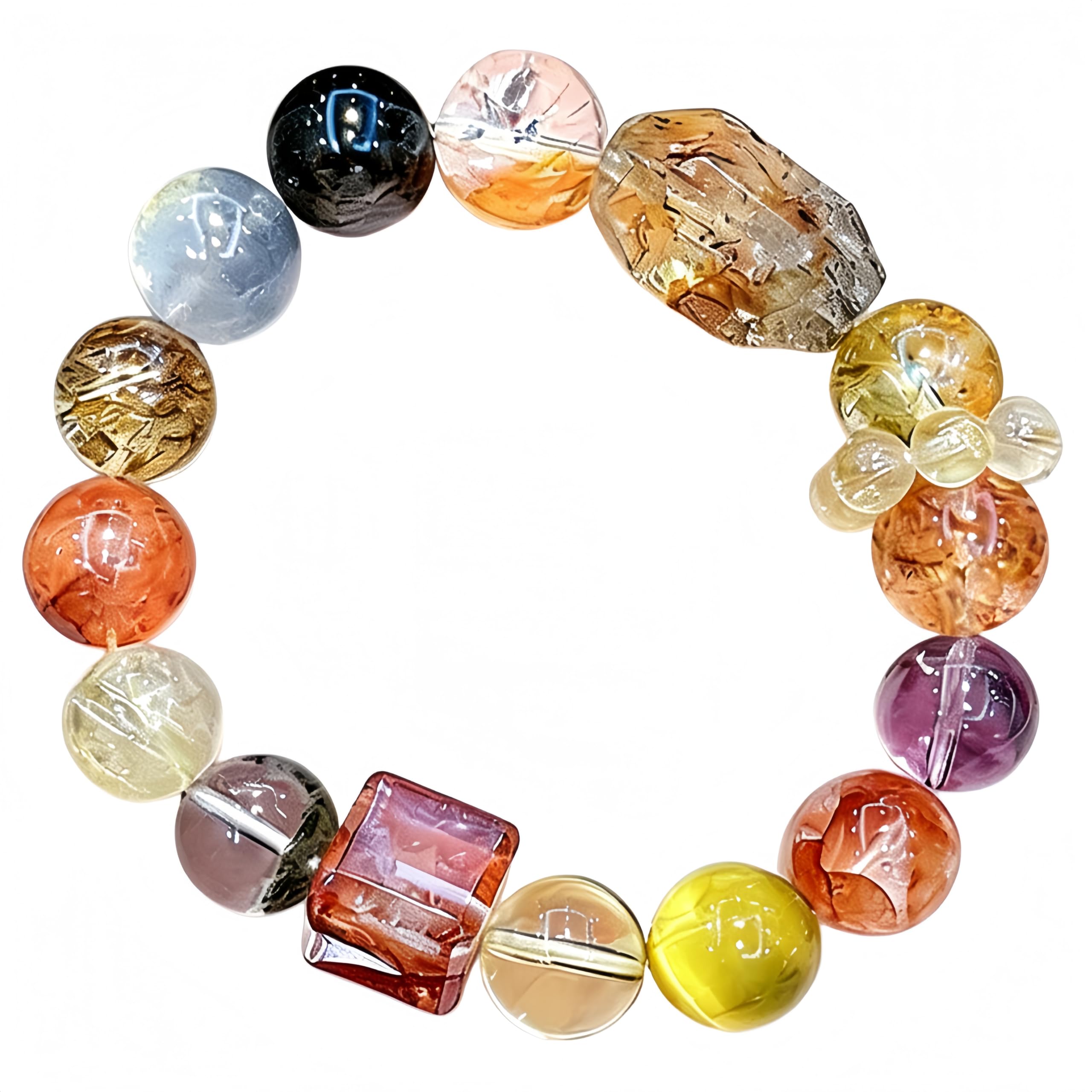 Braccialetto Cristallo Naturale Bracciale A Forma Libera Con Cristalli Multicolore Per Coppie
