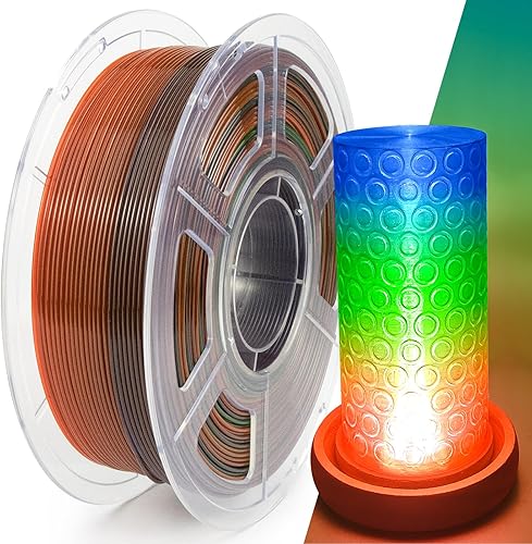 IEMAI Filamento PETG de 0.069 in, filamento de impresora 3D de alta velocidad arcoíris transparente para impresión rápida de 1.969-23.622 ins,