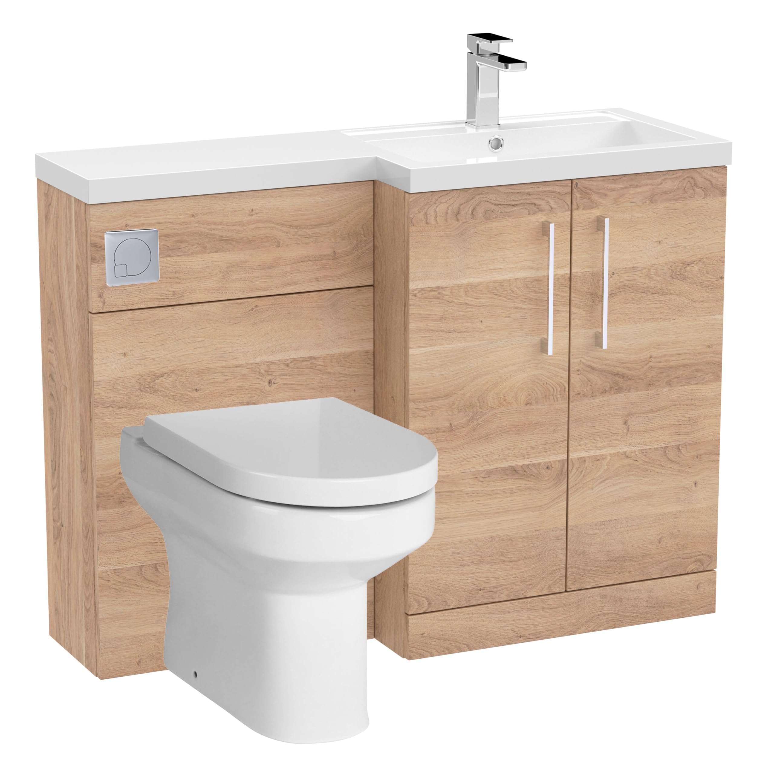 Level Bathroom Bundle Floor Standing Vanity Basin And Wc Unit With PanSeat And CisternRight HandBleached OakBalterley from B&Q